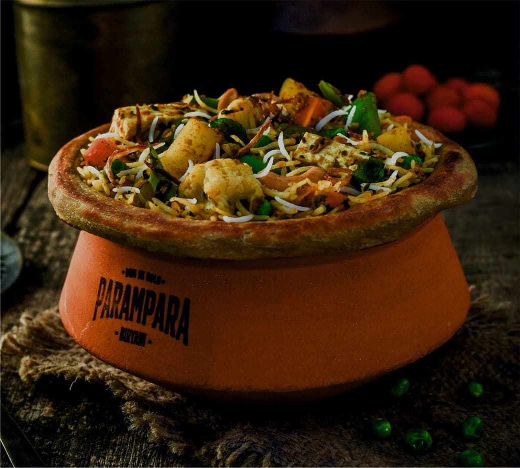 Vegetable Dum Biryani — Hyderabadi Dum Biryani by Parampara Biryani, Aundh Pune
